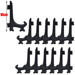 20x Portable Dish Display Stand Foldable Plastic Display Stand Photo Frame Stand Plate Saucer Pottery Display Home Storage Rack