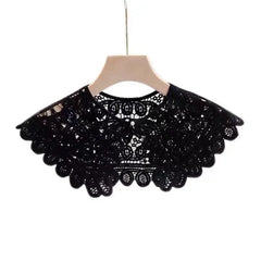 Women Shrugs Lace Hollow Out Female Summer Casual All-match Shawls Simple Scarf-collar Sleeveless Knitted Tops Korean Style Chic