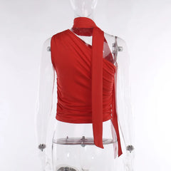 Backless Sexy Off Shoulder Halter Tank Tops Women Vintage Sleeveless Crop Top Y2K Clothes Club Female Casual Summer
