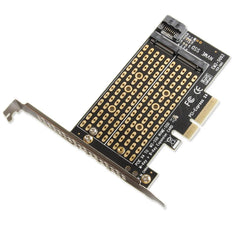 محول PCIE إلى SSD M2 M.2 NVME M Key إلى PCI Express 4.0 X4 + M2 SATA B Key إلى بطاقة Riser SATA3.0 لـ 2230 2242 2260 2280 M2 SSD