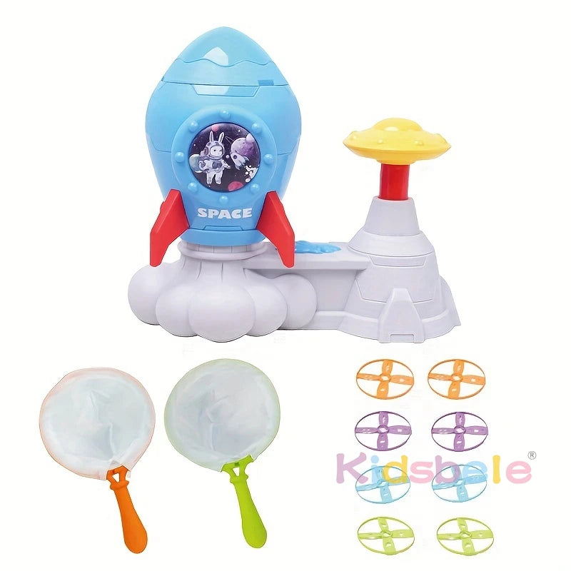 Rocket Butterfly Catching Game Summer Outside Yard Activities Toddler Toy Foot Pedal Catapult Launch Toy
