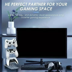 حامل وحدة تحكم عالمي ثلاثي الطبقات وحامل سماعة رأس لجهاز PS4 PS5 XBOX ONE SWITCH، حامل وحدة تحكم ملحقات الألعاب