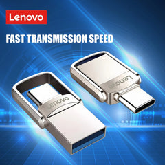 محرك أقراص فلاش USB 3.1 أصلي من لينوفو بسعة 2 تيرابايت معدني U Disk 2 في 1 OTG 1024 جيجابايت 128 جيجابايت 512 جيجابايت 1 تيرابايت للهواتف والحاسوب