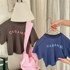 2025 Summer New Children Short Sleeve T Shirts Fashion Letter Print Boys Girls Casual T Shirts Baby Loose Tops Kids Tee Clothes
