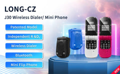 UNIWA J30 2G هاتف محمول صغير قابل للطي ببطاقة واحدة صدفية زر ضغط لاسلكي بلوتوث اتصال صوتي سحري سماعة أذن بدون استخدام اليدين