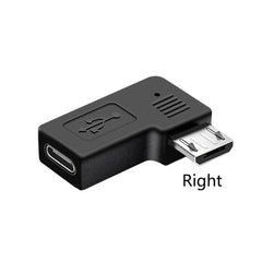 90 angle Type-C Female To Micro-B Micro male USB Charger Data otg cable adapter oy left/right/up/down