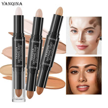 Concealer and contour sticks with light, neutral, and deeper tan shade tips