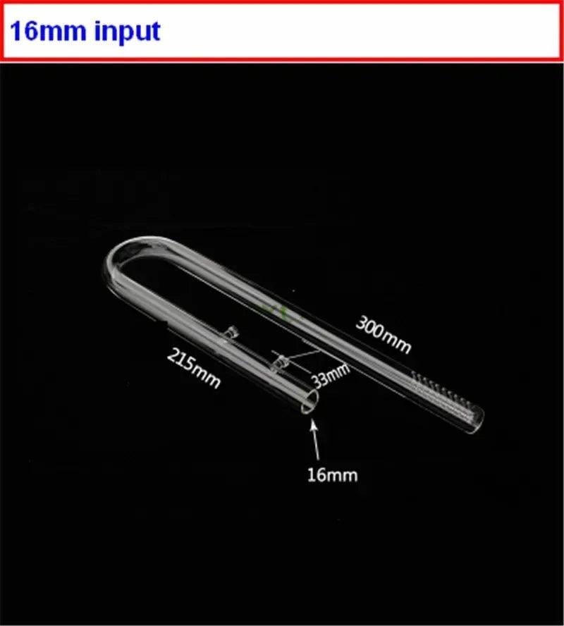 Aquarium inflow/outflow lily pipe, clear 300mm tube with 16mm connection size