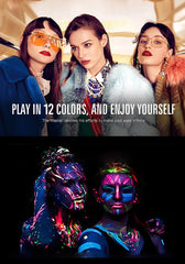 Fit Colors 12pcs/set colorful liquid UV waterproof Fluorescent Eyeliner Face Body Paint Pen long-lasting easy to remove