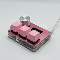 O3C SayoDevice OSU O3C مفاتيح هول ذات الزناد السريع ومفاتيح مغناطيسية وردية اللون ولوحة مفاتيح بمقبض وشاشة ونسخ ولصق وقص