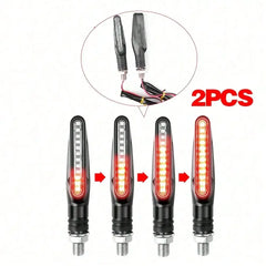 2PCS Universal LED Motorcycle Turn Signal Light 12v IP68 Waterproof Amber Flasher Indicator Blinker Rear Lights Lamp Accessories