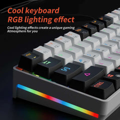 MUCAI MK61 RGB Backlit Gaming Mechanical Keyboard 61-Key Red Switch Wired Detachable Cable USB Interface Hot Swappable