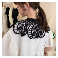 Women Shrugs Lace Hollow Out Female Summer Casual All-match Shawls Simple Scarf-collar Sleeveless Knitted Tops Korean Style Chic