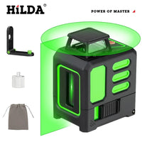 HILDA Laser Level 2 lines/5 Lines 360 Automatic Leveling Level Construction Tool Equipment Green Light Cross Laser Good Gift