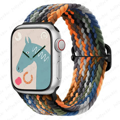 Braided Loop Strap For Apple watch Ultra Band 49mm 44mm 40mm 45mm 41mm 42mm 38mm Elastic Solo bracelet iWatch series9 8 7 6 se 3
