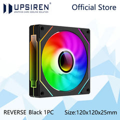مروحة هيكل الكمبيوتر UPSIREN UF-1 PRISM 4 PRO 12 سم ARGB 4 Pin PWM مروحة تبريد هادئة 12 فولت حجم هواء كبير 45.2 CFM / 600-1500 دورة في الدقيقة