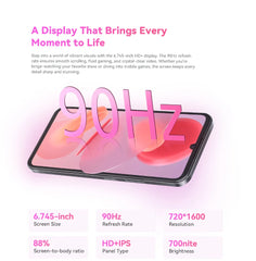 هاتف Cubot A30 4G الذكي بنظام Android 14 16 جيجابايت (6 جيجابايت + 10 جيجابايت ممتد) ذاكرة الوصول العشوائي + 128 جيجابايت ROM 90 هرتز شاشة 6.745 بوصة 5100 مللي أمبير كاميرا خلفية 48 ميجابكسل معرف الوجه
