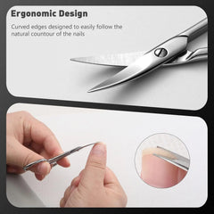 Extra Fine Curved Eyebrow scissors Professional Manicure Tool, Durable Stainless Steel with Precision Secondary Blade