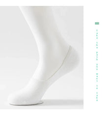 5 Pairs of WOMEN'S Solid Color Invisible Socks, Cotton Silicone Anti Slip Spring Ankle Socks, Casual Breathable Thin Boat Socks