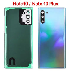 غطاء خلفي للبطارية لهاتف Samsung Galaxy Note10 Note 10 Plus N970F N975F ولوحة زجاجية ثلاثية الأبعاد وغطاء خلفي وغطاء عدسة الكاميرا بديل