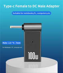 TISHRIC Laptop Power Charger Supply Connector Adapter PD 100W 5A  USB Type-C Female to DC Male For HP/Lenovo/DELL