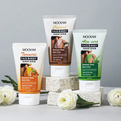 Face Body Scrub Exfoliating Aloe Vera Coconut Turmeric Oil Control Exfoliating deep cleaning moisturizing Skincare