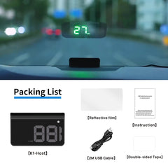 KWHUD K1 HUD شاشة عرض أمامية للسيارة GPS عداد سرعة رقمي عالمي السرعة على الزجاج الأمامي، أجهزة إلكترونية للسيارات، توصيل وتشغيل