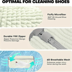 Washing Shoes Bag Protector Fluffy Fibers Polyester Washing Shoes Machine Friendly Laundry Bag Drying Bags Storage Organize