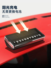 1PC Solar Car Phone Number Plate Led Lighting Temporary Parking Card Hidden Plates Car Park Stop Multiple Number Parking Gadgets