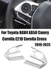 For Toyota Harrier Venza Crown RAV4 XA50 Camry Corolla E210 2020 2021 2022 2023 2024 Car Steering Wheel Button Cover Accessories