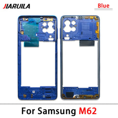 الإطار الأوسط لهاتف Samsung A41 F62 M51 M62 A7 2018 مع زر التحكم في الصوت والإطار الأمامي والإطار الأوسط وهيكل الهيكل