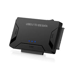 محول محرك الأقراص الصلبة SATA/IDE إلى USB 3.0 لمحول محرك الأقراص الصلبة العالمي 2.5/3.5 بوصة IDE SATA HDD SSD مع محول طاقة 12 فولت 2 أمبير