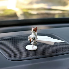 Funny Car Interior Decoration Ornaments Cute Cat 360 ° Rotating Airplane Auto Dashboard Decoration Gadgets For Car Accessories