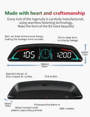 AD Car Speedometer With Alarm Water Temperature Meter G3 GPS / B3 OBD Head Up Display Accessories Auto Tachometer Clock Time