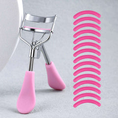 Portable Eyelash Curler with 15 Silicone Pads and Stainless Steel Eyelash Curler, Used for Eyelash Extension and Curling Tools