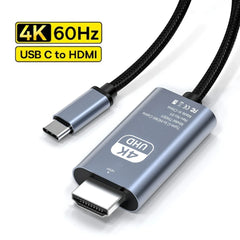 محول USB C إلى HDMI 4K 60Hz كابل نوع C كابل محول HDTV لجهاز iPhone 15 TV محول MacBook Air iPad Samsung Laptop