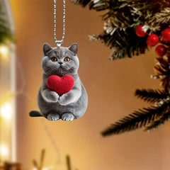 2D Acrylic Car Pendant Cute Cat Acrylic Animal Pendant for Rearview Vehicle Interior Decoration Automotive Trim Road Trip Fun