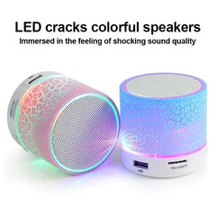مكبر صوت بلوتوث صغير لاسلكي مكبر صوت Crack LED بطاقة TF USB مضخم صوت محمول MP3 صوت مكبر صوت لاسلكي للهواتف الذكية
