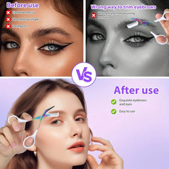 1pieces Stainless Steel Color Titanium Eyebrow Trimmer Scissors, Eyebrow Scissors with Comb