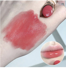 أحمر شفاه حريري لامع من Gege Bear Pump Lips Moisture Water Bomb مريح للغاية لامع غير لاصق في كوب مرطب للشفاه