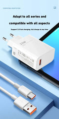 Xiaomi Original 120W Ultra Fast Charger QC 5.0 EU Plug 6A Type C Cable For IPhone Pro Max Samsung Rapid Charging Adapter 2025