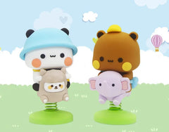 Cute Bubu Dudu Panda Bear Figure Kawaii Cartoon Panda Model Creative Exciting Spring Animal Car Ornaments