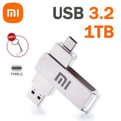 محرك أقراص فلاش Xiaomi 16 تيرابايت USB 3.2 عالي السرعة لنقل USB Type-c 2 في 1 8 تيرابايت 16 تيرابايت OTG Pendrive قرص فلاش مقاوم للماء للكمبيوتر