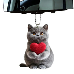 2D Acrylic Car Pendant Cute Cat Acrylic Animal Pendant for Rearview Vehicle Interior Decoration Automotive Trim Road Trip Fun