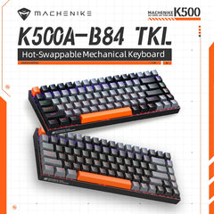 لوحة مفاتيح ميكانيكية Machenike K500A-B84، 75% TKL، لوحة مفاتيح سلكية قابلة للتبديل السريع للألعاب، بإضاءة خلفية 6 ألوان، 84 مفتاحًا، لأجهزة الكمبيوتر الشخصية وأجهزة الكمبيوتر المحمولة