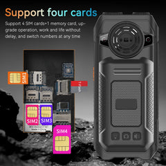 هاتف محمول متين M6000 GSM 2G Network 4 بطاقات SIM Magic Voice مقبس 3.5 مم شاشة 2.4 بوصة لوحة مفاتيح كبيرة هاتف محمول لكبار السن