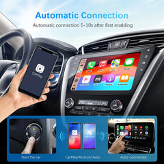 محول 2 في 1 سلكي إلى لاسلكي CarPlay Android Auto لجهاز ستيريو السيارة OEM مع قابس USB والتشغيل