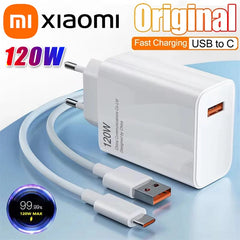 Xiaomi Original 120W Ultra Fast Charger QC 5.0 EU Plug 6A Type C Cable For IPhone Pro Max Samsung Rapid Charging Adapter 2025