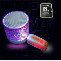 مكبر صوت بلوتوث صغير لاسلكي مكبر صوت Crack LED بطاقة TF USB مضخم صوت محمول MP3 صوت مكبر صوت لاسلكي للهواتف الذكية