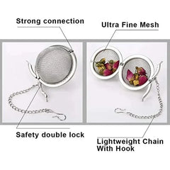 1 Pc Stainless Steel Tea Ball, 2.04 Inch Mesh Tea Infuser Strainers Premium Tea Filter Tea Interval Diffuser For Loose Leaf Tea A